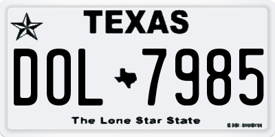 TX license plate DOL7985