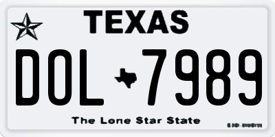 TX license plate DOL7989