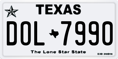 TX license plate DOL7990