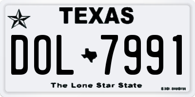TX license plate DOL7991