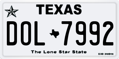 TX license plate DOL7992