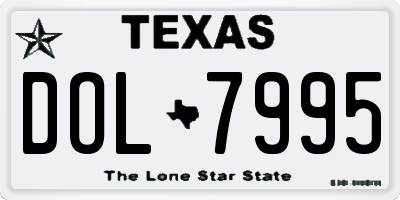 TX license plate DOL7995