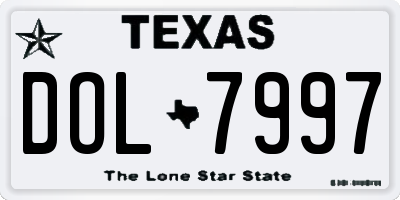 TX license plate DOL7997