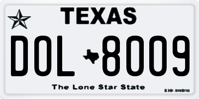 TX license plate DOL8009