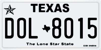 TX license plate DOL8015