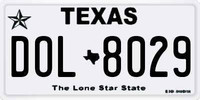 TX license plate DOL8029