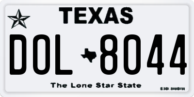 TX license plate DOL8044