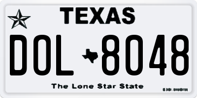 TX license plate DOL8048