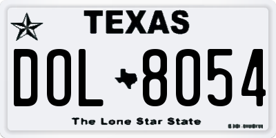 TX license plate DOL8054