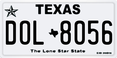 TX license plate DOL8056
