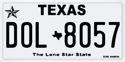 TX license plate DOL8057
