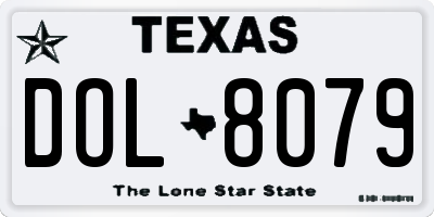 TX license plate DOL8079