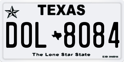 TX license plate DOL8084