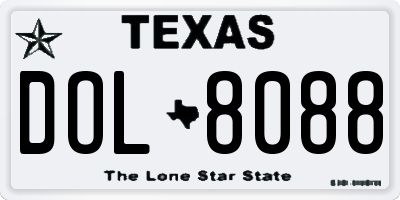 TX license plate DOL8088