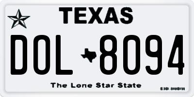 TX license plate DOL8094