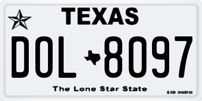 TX license plate DOL8097