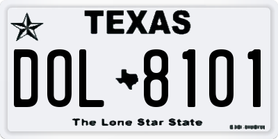 TX license plate DOL8101
