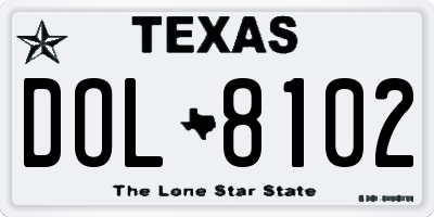 TX license plate DOL8102
