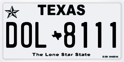 TX license plate DOL8111