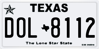 TX license plate DOL8112