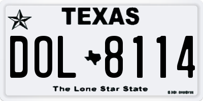 TX license plate DOL8114