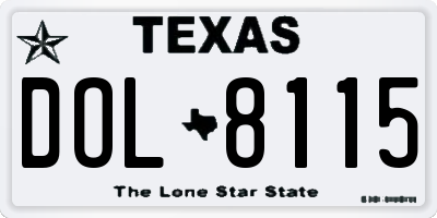 TX license plate DOL8115