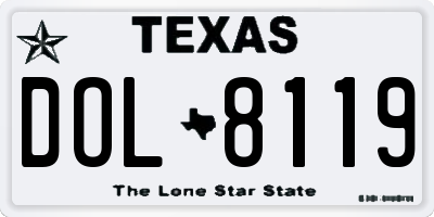 TX license plate DOL8119