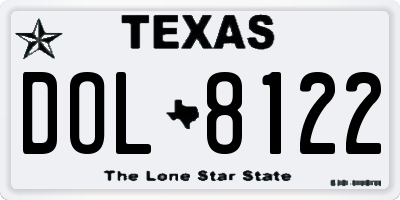 TX license plate DOL8122