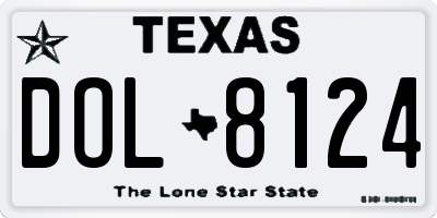TX license plate DOL8124