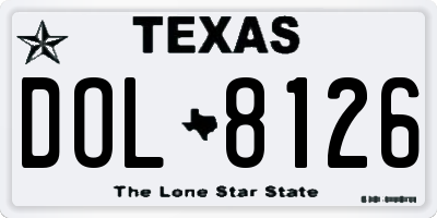 TX license plate DOL8126