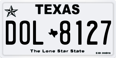 TX license plate DOL8127