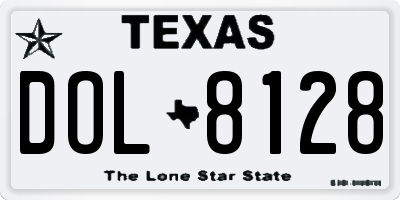 TX license plate DOL8128