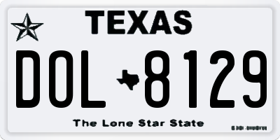 TX license plate DOL8129