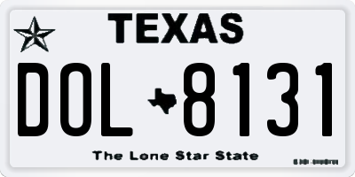 TX license plate DOL8131