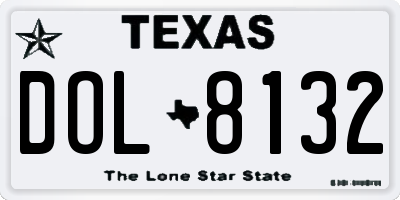 TX license plate DOL8132