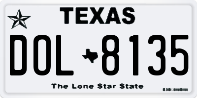TX license plate DOL8135