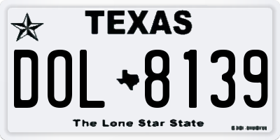 TX license plate DOL8139
