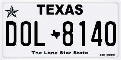 TX license plate DOL8140