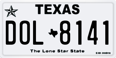 TX license plate DOL8141