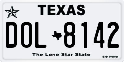 TX license plate DOL8142