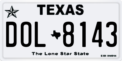 TX license plate DOL8143