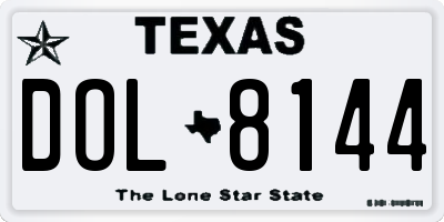 TX license plate DOL8144