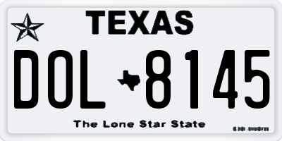 TX license plate DOL8145