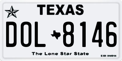 TX license plate DOL8146