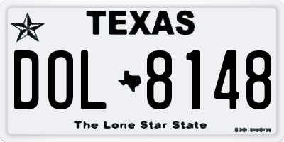 TX license plate DOL8148
