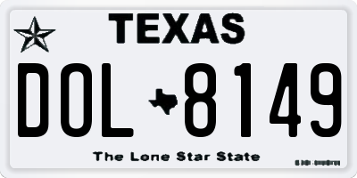 TX license plate DOL8149
