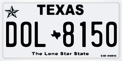 TX license plate DOL8150