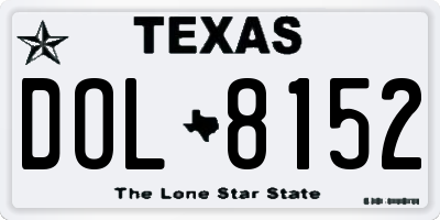 TX license plate DOL8152