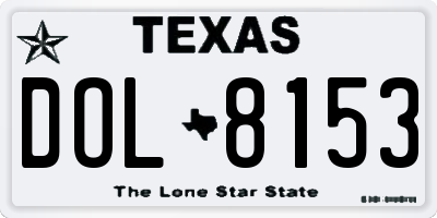 TX license plate DOL8153