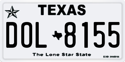 TX license plate DOL8155